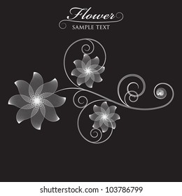 Vector illustration of a flower on a black background
