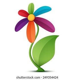 Vector illustration of a flower on a white background.