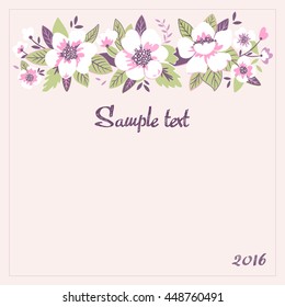 vector illustration of flower ornament in the card