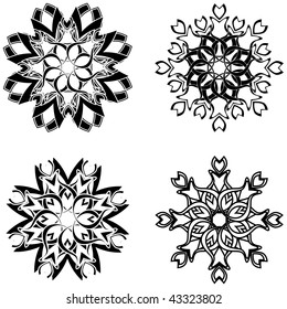vector illustration of the  flower ornaments