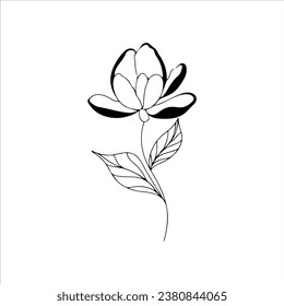 vector illustration of flower outline