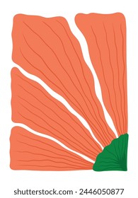 Vector Illustration of flower petals in the shape of a box isolated on white background