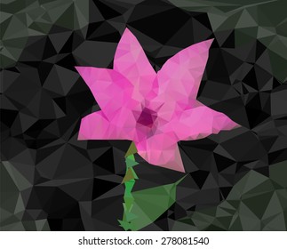 Vector illustration of flower poligon design triangles
