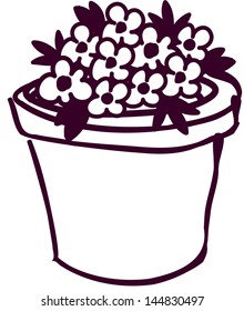 Vector illustration of a flower pot