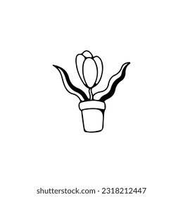 vector illustration of a flower in a pot