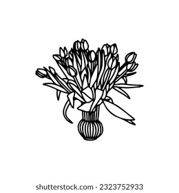 vector illustration of a flower in a pot