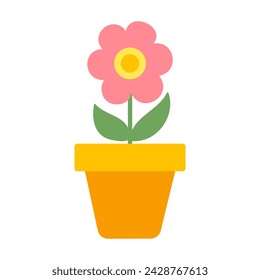 Vector illustration with flower in pot