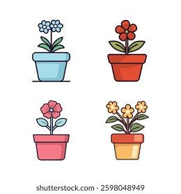 vector of illustration of flower pot	                                              