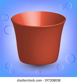 Vector illustration of Flower pot on a blue background