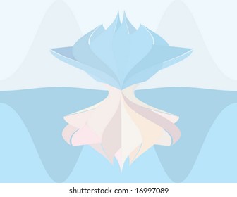 vector illustration of a flower reflecting in water