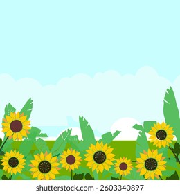 vector illustration of flower scenery