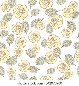 Vector illustration of flower seamless