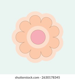 vector illustration flower separate, groovy colors, for postcard, packaging, wrapping paper, spring, summer, autumn, holiday, school