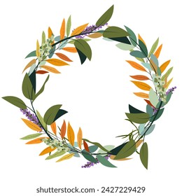Vector illustration. Flower shape. Circle. Trendy design, white background, design element with isolated background.