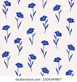 Ilustración vectorial de flor en estilo simple dibujado a mano y linocut. Ilustración vectorial de contorno simple para cosméticos, postal y patrón.