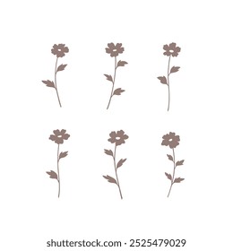 Ilustração vetorial de flor em estilo desenhado à mão simples. Ilustração vetor de contorno simples para cosméticos, cartão postal e padrão.