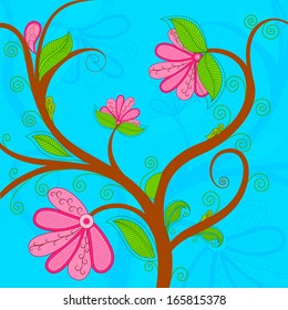 vector illustration of flower in spring background