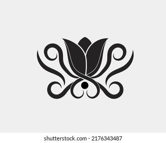 Ilustración vectorial del diseño del símbolo de flor para la decoración de bodas