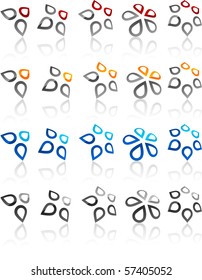 Ilustración vectorial de los símbolos florales.