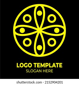 vector illustration of flower type logo, luxury logo, beauty, spiritual, fashion and business logo, yellow color