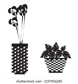 Vector illustration of a flower vase for design elements, decorations and wall decorations