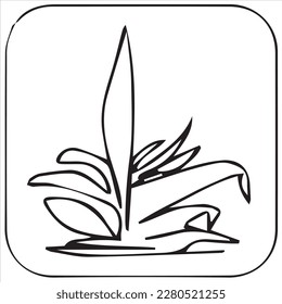 Vector illustration flower, water, sun, cloud, garden fence, caterpillar, bucket, plant, bee, grass of ecosystem in the garden