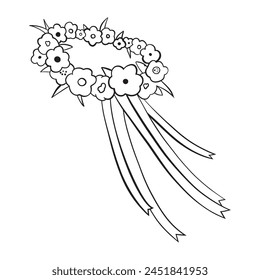 Ilustración vectorial de una corona de flores