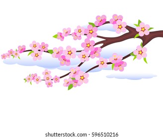Vector Illustration.  Flowering branch.