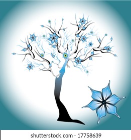 vector illustration of flowering tree