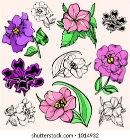 A vector illustration of flowers.