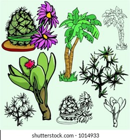 A vector illustration of flowers.