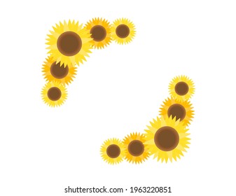 Vektorgrafik von Sonnenblumen. Sommerblumen.