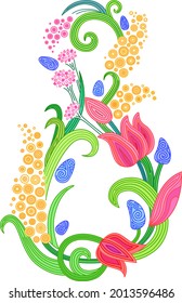 ilustración vectorial con flores para 8 de marzo