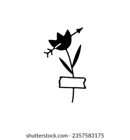vector illustration of flowers with arrows