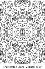 Vector illustration Flowers background, coloring page, and print on product. 