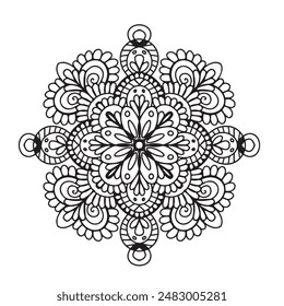 
Vector illustration Flowers for background, coloring page, and print on product, Mandala For Painting, Vector Ethnic Oriental Circle Ornament, Great for Antistress Coloring Book, Artmeditation.

