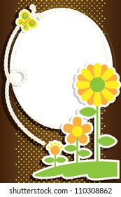 A vector illustration of flowers background with copyspace