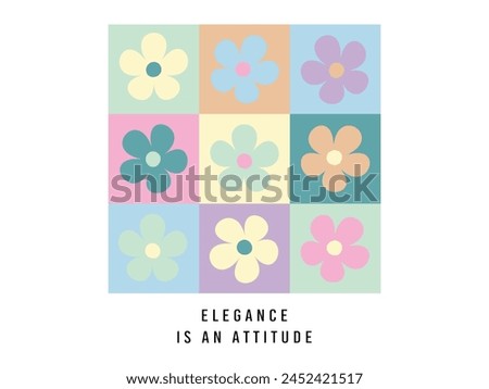Vector illustration, flowers. Design for printing on shirt, poster, banner. Lovely print for t-shirt, celebration, ads, branding, banner, cover, label, poster, sales, mother's day, children's day