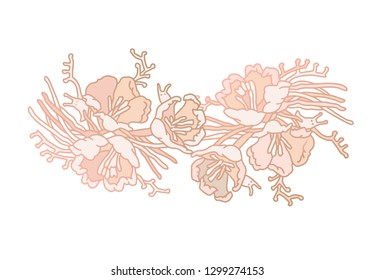 Vector illustration of flowers. Floral artwork