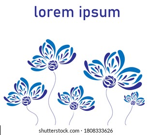 Vector illustration of Flowers formed with Drops for logotype, t-shirt, banner, website, magazine, poster, decoration, postcard. Drop Flowers background. Drop Flowers image. EPS 10.