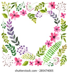 Vector illustration flowers frame