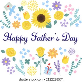 Vector illustration of flowers and gifts for Father's Day