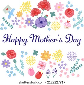 Vector illustration of flowers and gifts for Mother's Day
