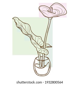 flores de ilustración vectorial en vasos de vidrio