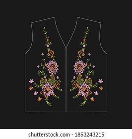 ilustración vectorial flores gráfico para camiseta y tela