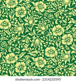 Vector illustration of flowers and leaves