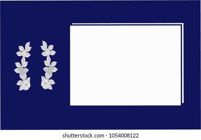 Vector illustration of flowers and leaves with a space for white text on a dark blue background