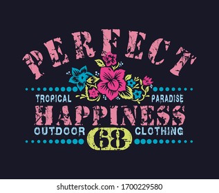 Ilustración vectorial de flores y letras