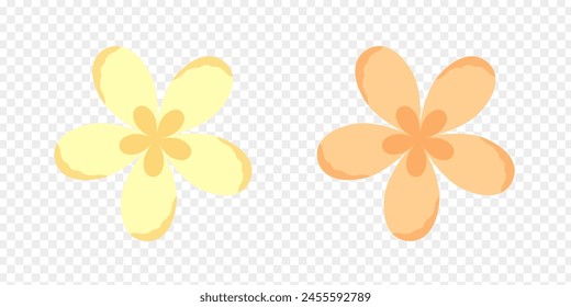 Vector illustration of flowers on transparent background