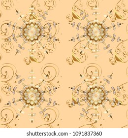 Vector illustration. Flowers on white, black, blue, gray and brown colors. Abstract seamless pattern with hand drawing flowers.